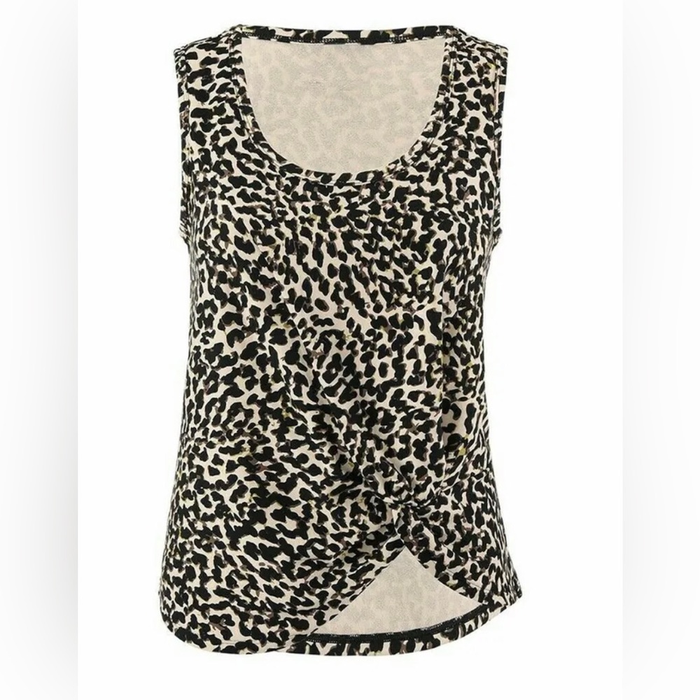 Cabi Knotty tank. NWOT. Medium. Black, cream, mustard gold, brown.